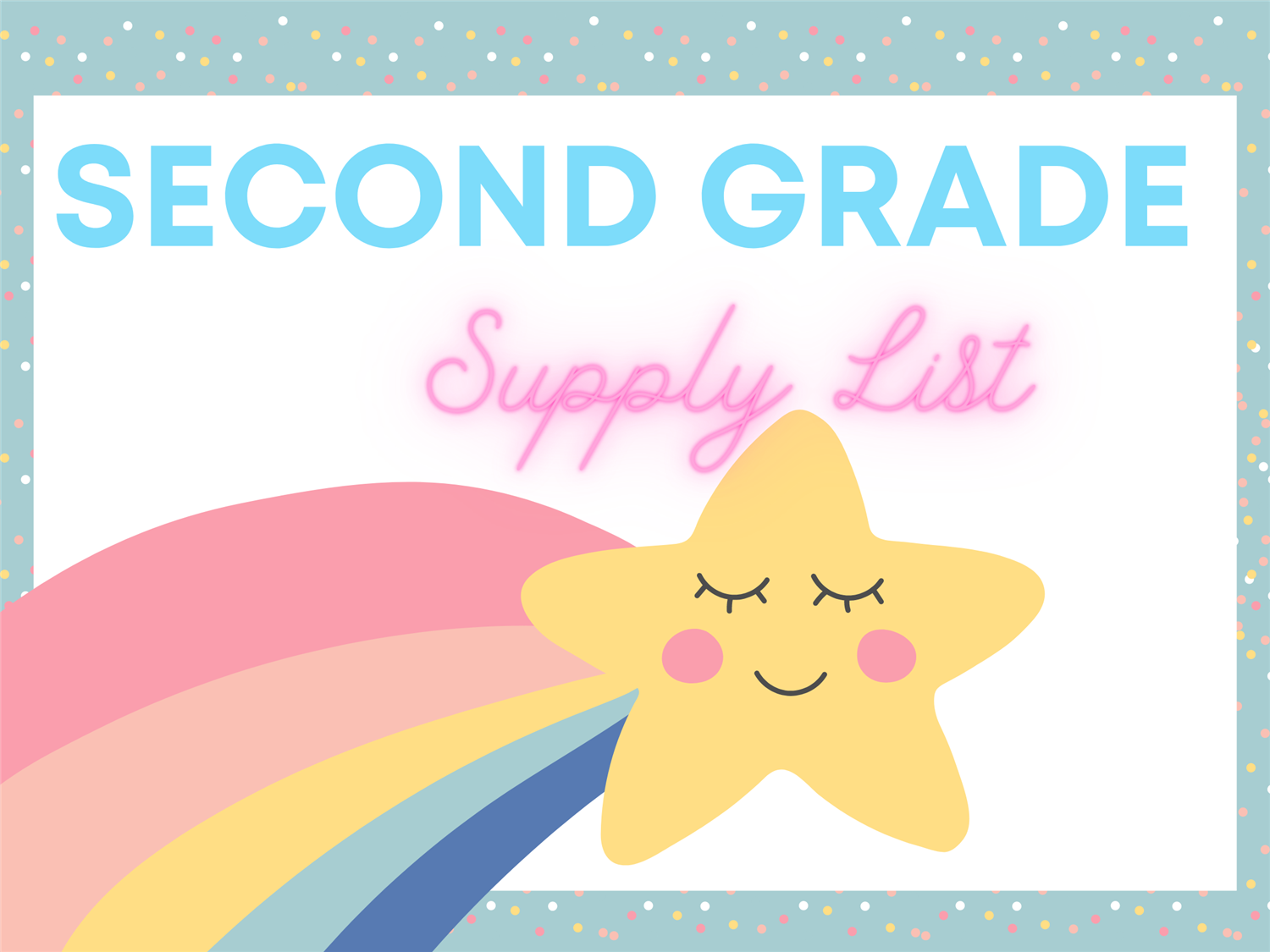  Second Grade Supply List